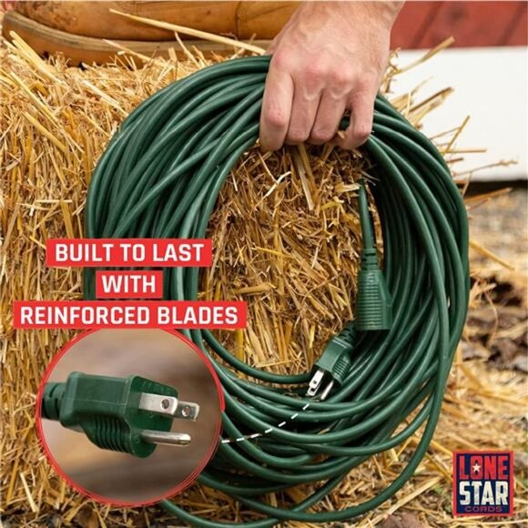 100 Ft 16/3 SJTW Extra Long Outdoor Extension Cord with Prong 16 Gauge - Picture 3 of 7